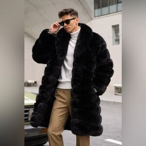 💎 Glitz Beaute Midnight King Fur Coat